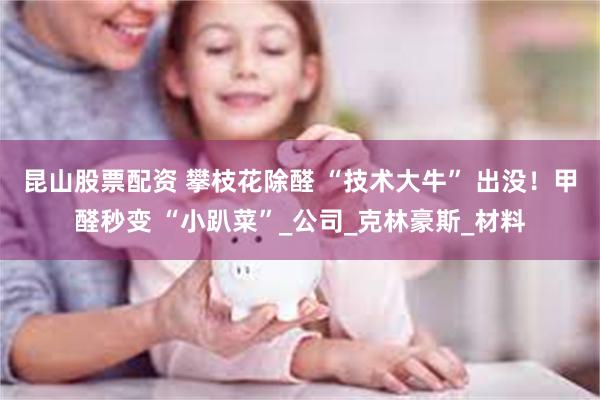 昆山股票配资 攀枝花除醛 “技术大牛” 出没！甲醛秒变 “小趴菜”_公司_克林豪斯_材料