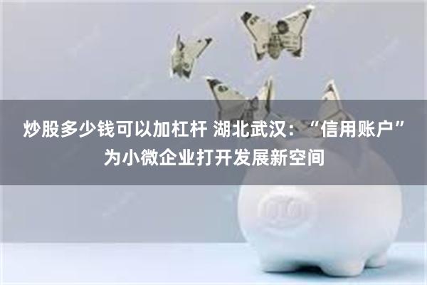 炒股多少钱可以加杠杆 湖北武汉：“信用账户”为小微企业打开发展新空间