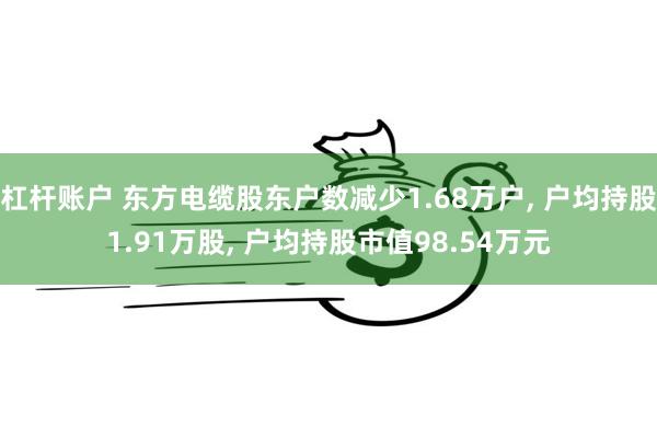 杠杆账户 东方电缆股东户数减少1.68万户, 户均持股1.91万股, 户均持股市值98.54万元